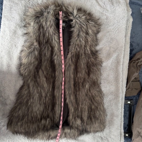 Nicole Miller Faux Fur Vest Sz Small Gray Black | Y2K Mob Wife Cozy Luxe - Picture 6 of 11